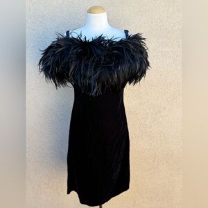 Dave & Johnny VTG Feather Dress